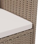 vidaXL Chaises de jardin avec coussins lot de 4 Résine tressée Beige