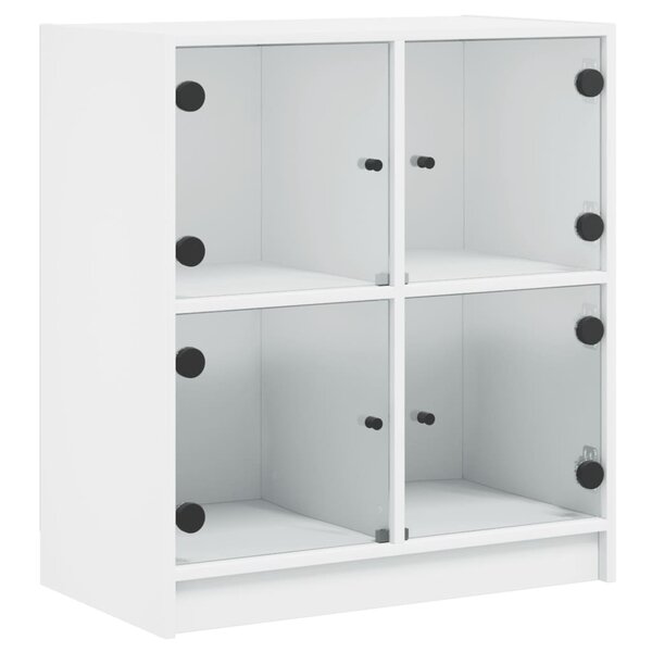 vidaXL Armoire latérale avec portes en verre blanc 68x37x75 5 cm