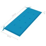 vidaXL Banc de jardin pliable avec coussin 118 cm Bambou