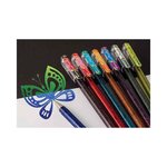 Stylo roller gel hybrid dual metallic glitter pointe moyenne bleu x 12 pentel