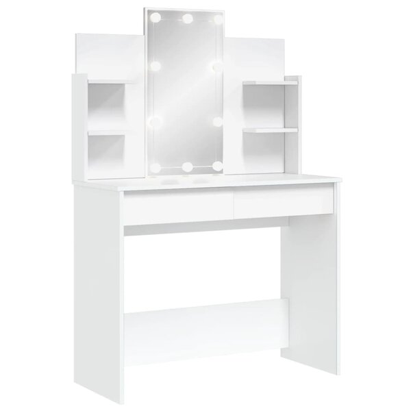 vidaXL Coiffeuse avec lumières LED blanc 96x40x142 cm