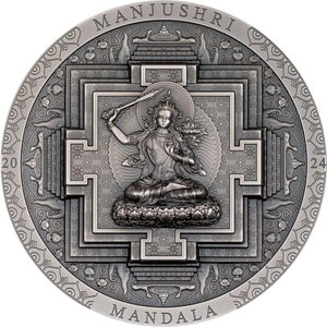 Pièce de monnaie en Argent 2000 Togrog g 93.3 (3 oz) Millésime 2024 Archeology Symbolism MANJUSHRI MANDALA