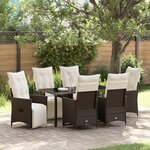 vidaXL Ensemble de 4 Marron Rattan PE Sofa Simple