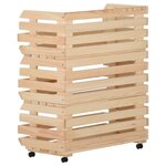 vidaXL Chariot à légumes 77x30x80 cm Bois de pin solide