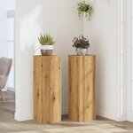 vidaXL Supports pour plantes 2 Pièces chêne artisanal bois d'ingénierie