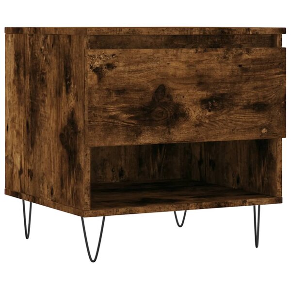 vidaXL Table basse chêne fumé 50x46x50 cm bois d'ingénierie