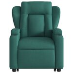 vidaXL Fauteuil inclinable vert foncé tissu