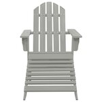 vidaXL Chaise de jardin Adirondack avec pouf et table Sapin Gris