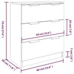 vidaXL Buffets 3 Pièces blanc brillant bois d'ingénierie