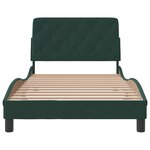 vidaXL Cadre de lit avec tête de lit Vert foncé 100x200 cm Velours