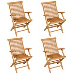 vidaXL Salon de jardin 5 Pièces Bois de teck massif