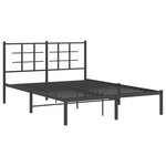 vidaXL Cadre de lit métal avec tête de lit noir 135x190 cm