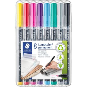 Marqueur permanent 318F Lumocolor étui de 8 STAEDTLER