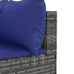 vidaXL Salon de jardin 11 Pièces avec coussins Gris Résine tressée