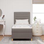 vidaXL Lit ressort avec matelas taupe 90x200 cm tissu