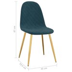 vidaXL Chaises à manger lot de 4 Bleu Velours