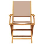 vidaXL Ensemble à manger de jardin 5 Pièces taupe tissu et bois massif