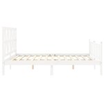 vidaXL Cadre de lit avec tête de lit blanc King Size bois massif