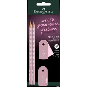 Kit d'écriture GRIP SPARKLE rose FABER-CASTELL