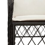vidaXL Ensemble à manger de jardin coussins 7Pièces Noir Résine tressée
