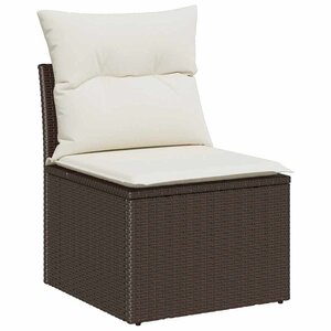 vidaXL Ensemble de canapé de jardin 7 Pièces Marron et Crème polyrotin