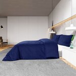 vidaXL Ensemble de housse de couette Bleu marine 200x220 cm Microfibre