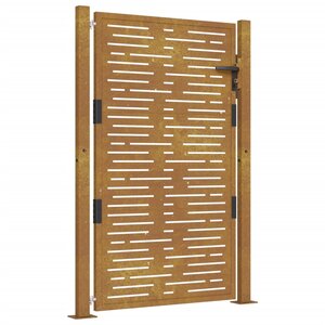 vidaXL Portail de jardin 105x130 cm acier corten conception de carré