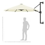 vidaXL Parasol mural avec mât métallique 300 cm Sable