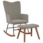 vidaXL Chaise à bascule avec repose-pied Gris clair Velours