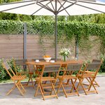 vidaXL Chaises de jardin pliables lot de 8 gris bois d'acacia massif