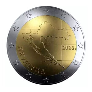 2 euros Croatie 2023 face nationale - la carte.