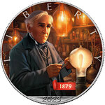 Pièce de monnaie en Argent 1 Dollar g 31.1 (1 oz) Millésime 2023 Inventions LIGHT BULB