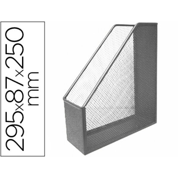 Porte-revues q-connect métal mesh maille métallique 250x79x289mm coloris argent
