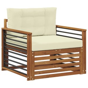 vidaXL Canapé d’extérieur Bois d'acacia massif et polyester