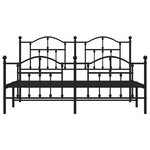 vidaXL Cadre de lit métal sans matelas avec pied de lit noir 160x200cm