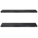vidaXL Étagères murales 2 Pièces 75x30x3 cm noir acier inoxydable