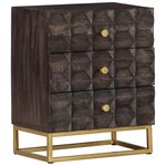 vidaXL Table de chevet Noir 40x30x50 cm Bois de manguier massif
