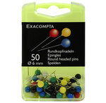 Boîte De 50 Épingles Sphériques - Hauteur De Pointe 15mm - 6mm De Diamètre - Couleurs Assorties - Exacompta