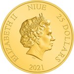 Pièce de monnaie 25 Dollars Niue 2021 1/4 once or BE – La Belle et la Bête