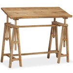 Vidaxl table à dessin bois de manguier massif 116 x 50 x 76 cm