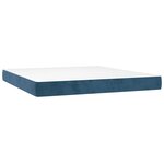vidaXL Sommier à lattes de lit et matelas Bleu foncé 180x200cm Velours