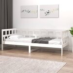 vidaXL Lit de jour blanc bois de pin massif 80x200 cm