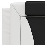 vidaXL Cadre de lit et tête de lit blanc et noir 100x200 cm similicuir