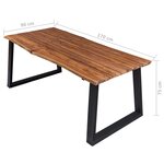 vidaXL Table à manger 170x90x75 cm Bois d'acacia massif
