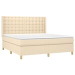 vidaXL Sommier à lattes de lit matelas et LED Crème 160x200 cm Tissu