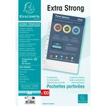 Sachet De 100 Pochetttes Perforées Polypropylène Premium Grainé 8/100e - A4 - Cristal - X 5 - Exacompta