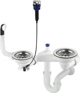 Siphon pour évier en granit 1 5 et 2 cuves - Gain de place