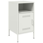 vidaXL Table de chevet blanc 36x39x68 cm acier laminé à froid