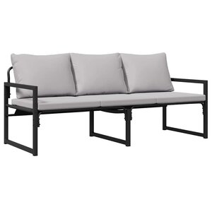 vidaXL Mobilier de jardin Gris clair 180 x 72 5 x 71 cm Polyester