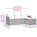 Ensemble Canapés Jardin 4 Pièces avec Coussins Beige Poly Rattan